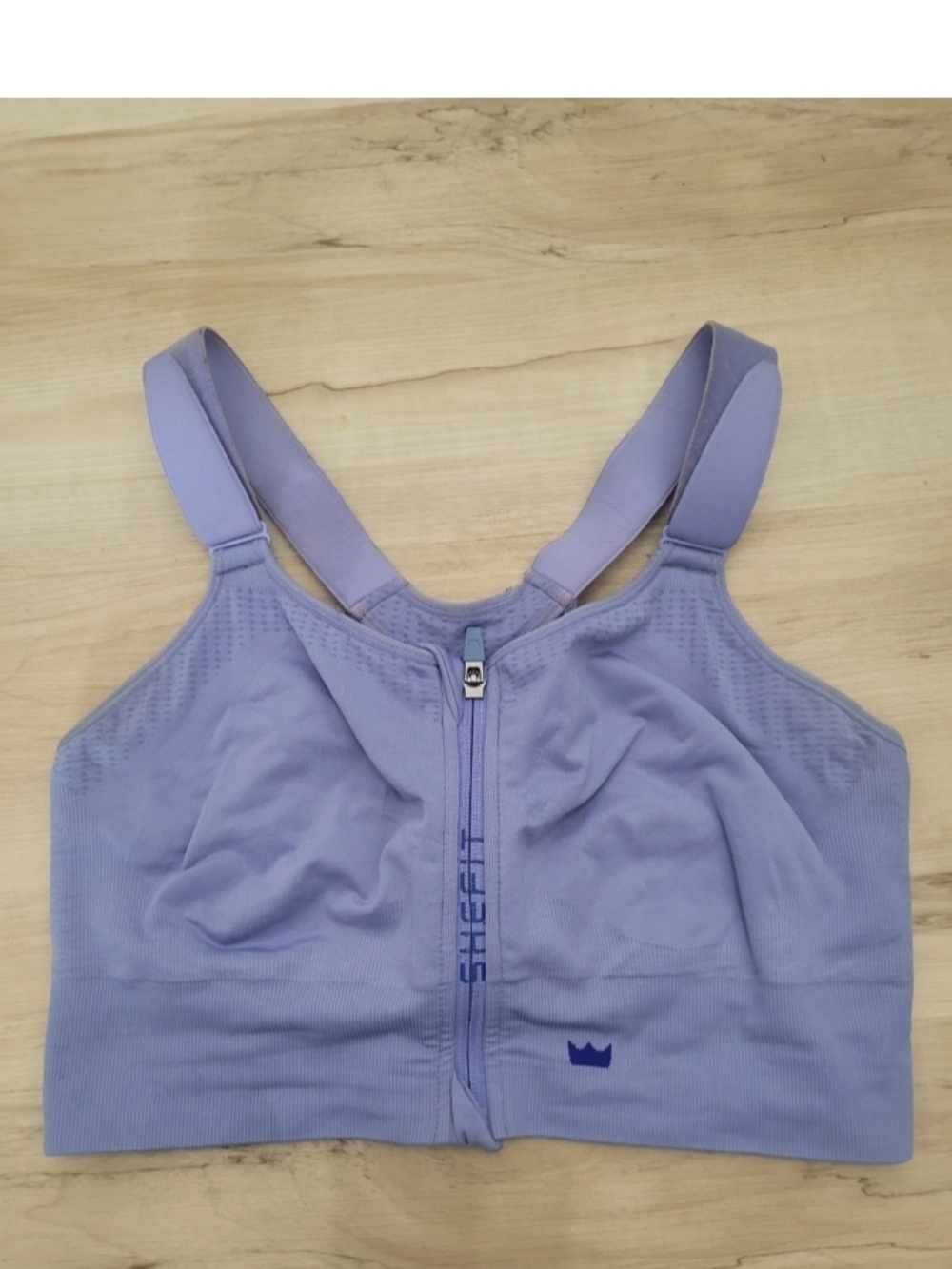 SHEFIT Lavender Front-Zip High-Support Sports Bra Size 2